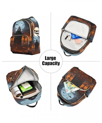 Halloween Skull Bat Quilted Backpack for Women Travel Bags Shoulder Bag Purse for Daily Work Nurse S Small $16.73 Backpacks