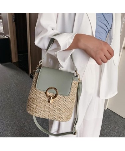 Crossbody Bag Women Straw Bag for Women Beach Tote Black Clutch Shoulder Bag Summer Travel Handbag Female Bag Purse (Color : ...