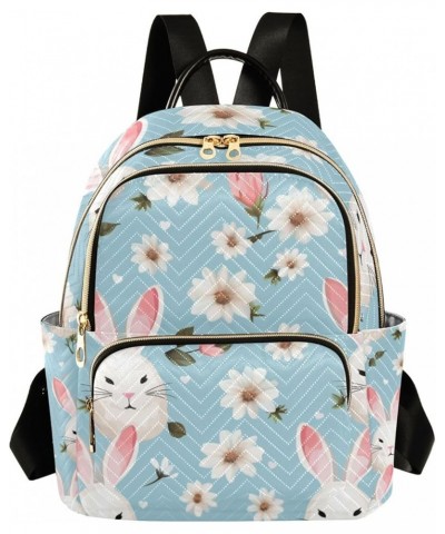 Mini Backpack Purse for Women, Easter Bunny Flowers Travel Bag Casual Daypack Shoulder Bag Small $18.23 Backpacks