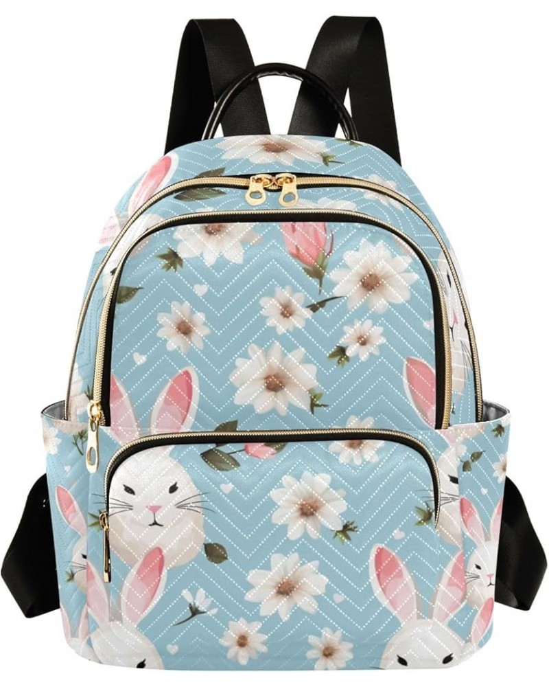 Mini Backpack Purse for Women, Easter Bunny Flowers Travel Bag Casual Daypack Shoulder Bag Small $18.23 Backpacks