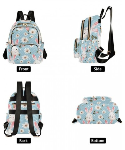 Mini Backpack Purse for Women, Easter Bunny Flowers Travel Bag Casual Daypack Shoulder Bag Small $18.23 Backpacks