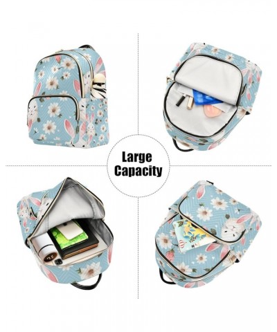 Mini Backpack Purse for Women, Easter Bunny Flowers Travel Bag Casual Daypack Shoulder Bag Small $18.23 Backpacks