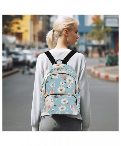 Mini Backpack Purse for Women, Easter Bunny Flowers Travel Bag Casual Daypack Shoulder Bag Small $18.23 Backpacks