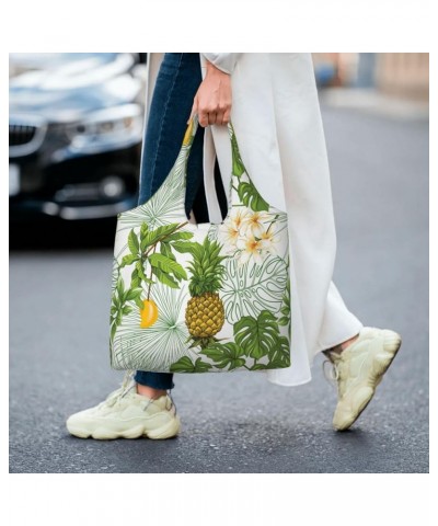 Pineapple Single Shoulder Commuter Canvas Tote Bags For Women And Men Pineapple 15 $9.23 Totes