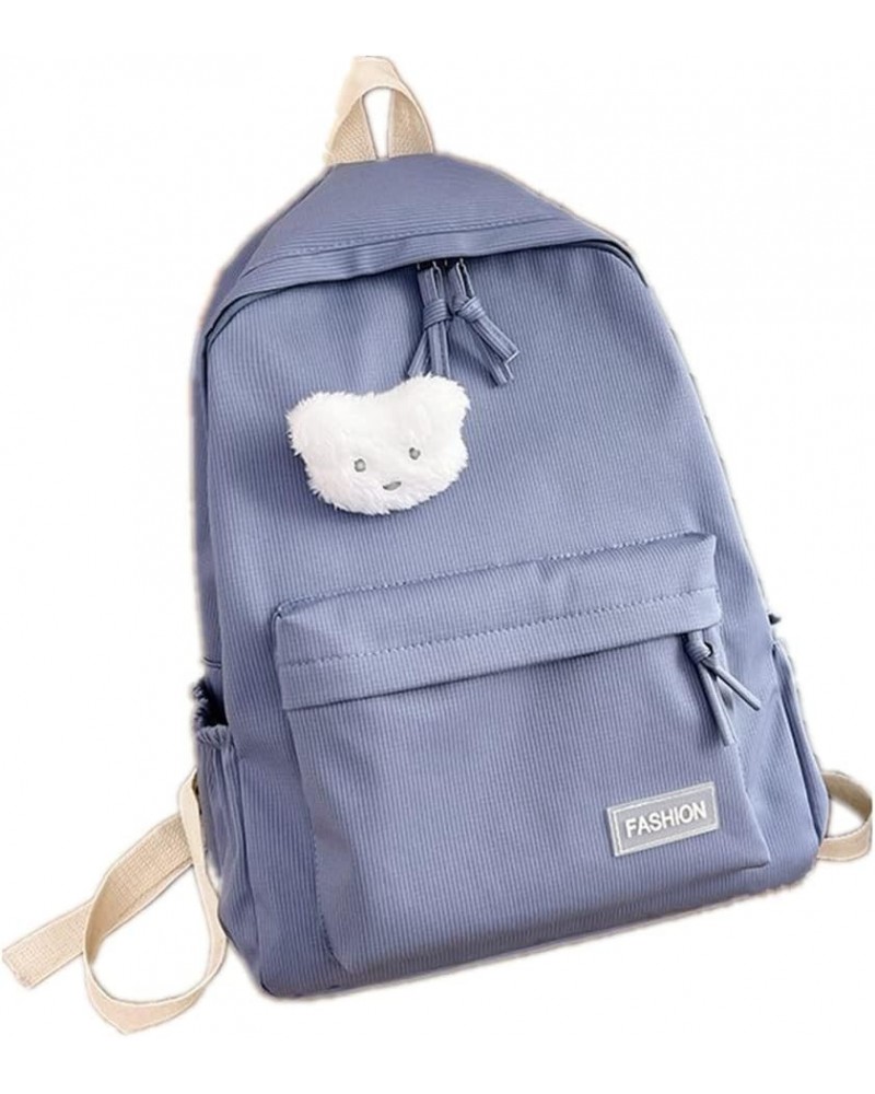 Simple solid color crossbody bag shoulder bag handmade messenger backpack for men and women (Blue) Blue $30.05 Backpacks