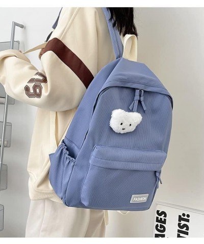 Simple solid color crossbody bag shoulder bag handmade messenger backpack for men and women (Blue) Blue $30.05 Backpacks