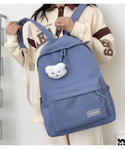 Simple solid color crossbody bag shoulder bag handmade messenger backpack for men and women (Blue) Blue $30.05 Backpacks