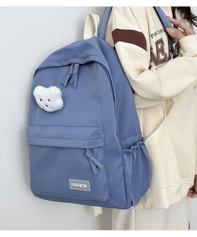 Simple solid color crossbody bag shoulder bag handmade messenger backpack for men and women (Blue) Blue $30.05 Backpacks