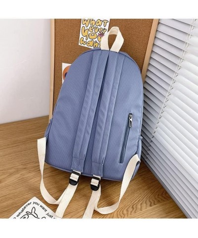 Simple solid color crossbody bag shoulder bag handmade messenger backpack for men and women (Blue) Blue $30.05 Backpacks