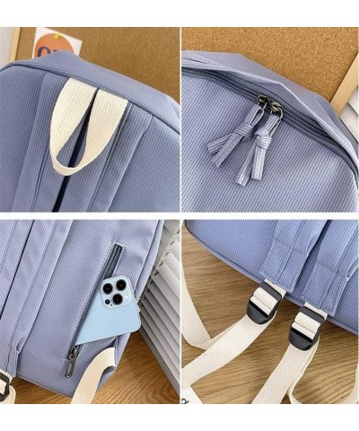 Simple solid color crossbody bag shoulder bag handmade messenger backpack for men and women (Blue) Blue $30.05 Backpacks