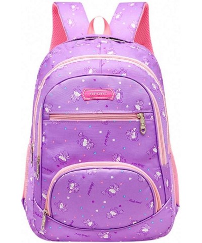 Women's bag Lady Canvas Cartoon Large Capacity Backpack Bag woman's shoulder Blue Purple $15.03 Backpacks