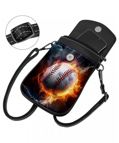 Crossbody Bags for Women,Crossbody Bag Men,Small Sling Bag,Baseball Fire and Water,Crossbody Purse $10.64 Crossbody Bags