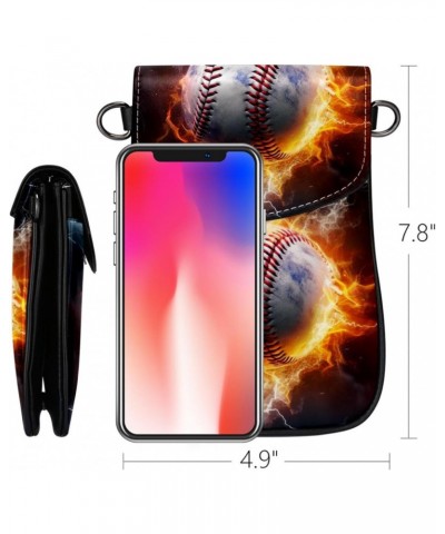 Crossbody Bags for Women,Crossbody Bag Men,Small Sling Bag,Baseball Fire and Water,Crossbody Purse $10.64 Crossbody Bags