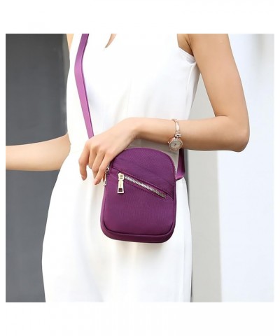 Small Crossbody Oxford Cell Phone Bag Purse for Women Adjustable Shoulder Travel Handbag Wallet Purple $10.44 Crossbody Bags