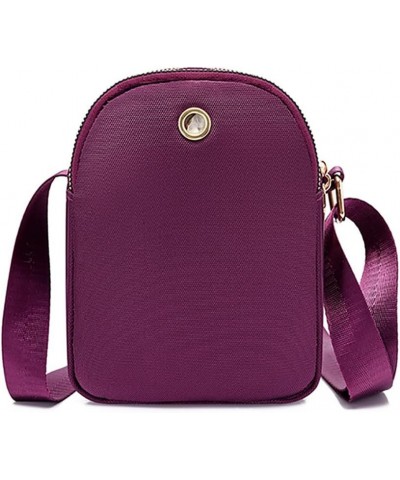 Small Crossbody Oxford Cell Phone Bag Purse for Women Adjustable Shoulder Travel Handbag Wallet Purple $10.44 Crossbody Bags