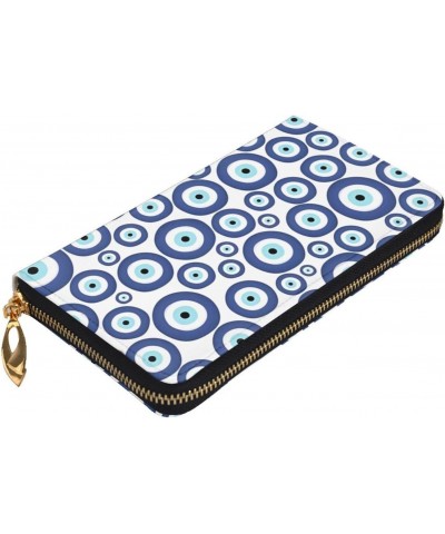 Evil eyes pattern Leather long clutch wallet : Comfortable, lightweight, waterproof, durable 7.48 x 4.13 in $18.18 Clutches