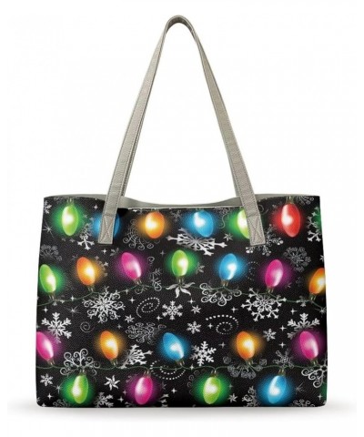 Yuuxorilu Women Purses and Handbags Top Handle Satchel Colorful Christmas Bulb $20.68 Shoulder Bags