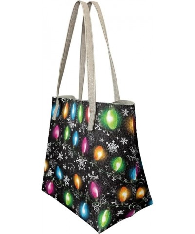 Yuuxorilu Women Purses and Handbags Top Handle Satchel Colorful Christmas Bulb $20.68 Shoulder Bags