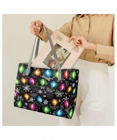 Yuuxorilu Women Purses and Handbags Top Handle Satchel Colorful Christmas Bulb $20.68 Shoulder Bags