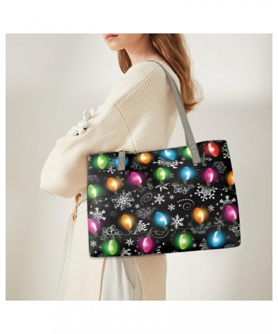 Yuuxorilu Women Purses and Handbags Top Handle Satchel Colorful Christmas Bulb $20.68 Shoulder Bags