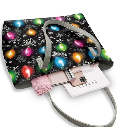 Yuuxorilu Women Purses and Handbags Top Handle Satchel Colorful Christmas Bulb $20.68 Shoulder Bags