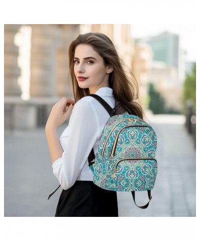 Mandala Abstract Ethnic Mini Backpack Purse for Women, Ethnic Mexican Geometric Flower Travel Backpack Fashion Backpack Handb...