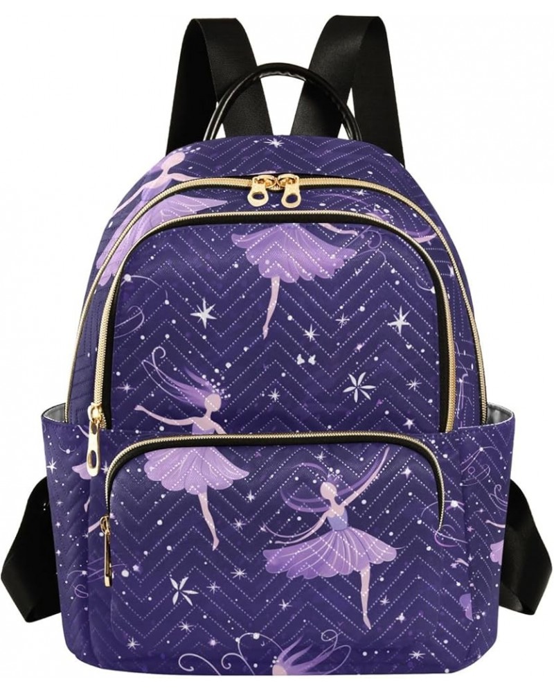 Mini Backpack Purse for Women, Purple Ballerinas Travel Bag Casual Daypack Shoulder Bag Medium $17.59 Backpacks