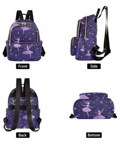 Mini Backpack Purse for Women, Purple Ballerinas Travel Bag Casual Daypack Shoulder Bag Medium $17.59 Backpacks