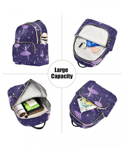 Mini Backpack Purse for Women, Purple Ballerinas Travel Bag Casual Daypack Shoulder Bag Medium $17.59 Backpacks