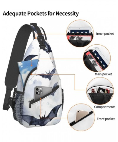 Bats Animal Crossbody Sling Bag for Men Women Sling Backpack Shoulder Bag Casual Hiking Daypack Chest Bag for Travel Outdoor ...