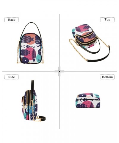 Art Fish Crossbody Bags for Women Small Shoulder with Detachable Straps, Trendy Cell Phone Purse Shoulder Handbags for Ladies...