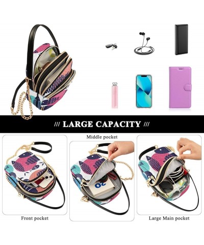 Art Fish Crossbody Bags for Women Small Shoulder with Detachable Straps, Trendy Cell Phone Purse Shoulder Handbags for Ladies...