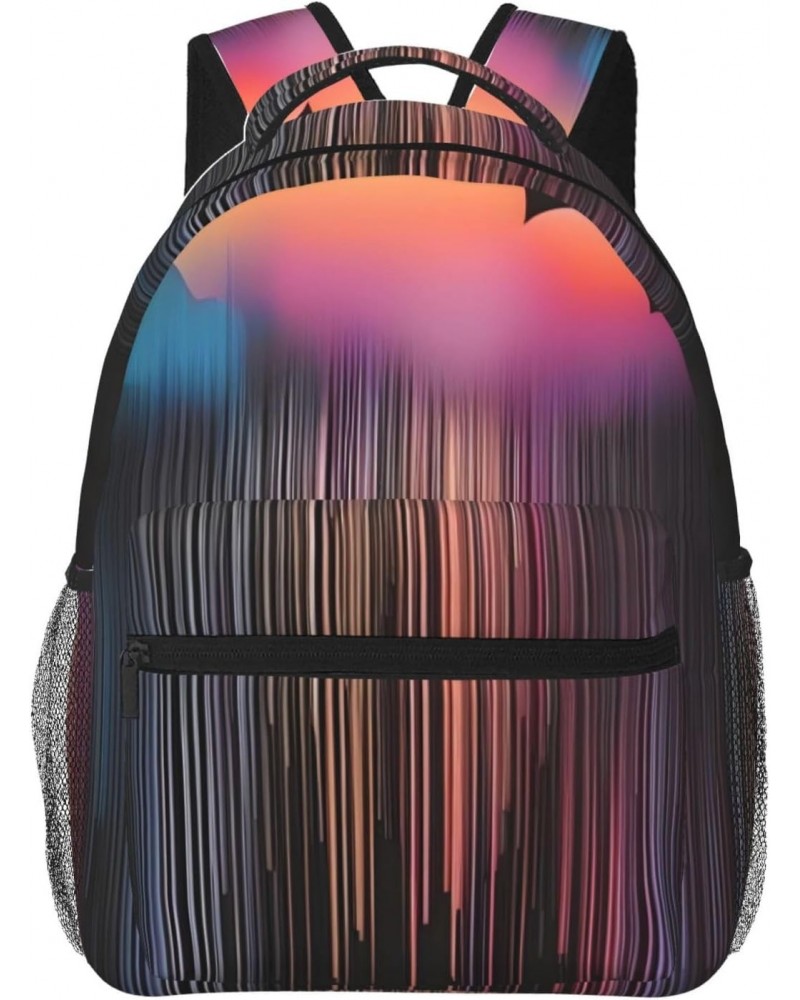 Colorful Rainbow Rain Stylish And Lightweight Backpack,Comfortable To Carry,Multi-Pocket Design,23l Capacity,Easily Meet Your...