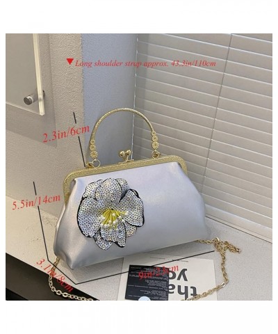 Women Vintage Sequin Handbag Clutch Evening Bag Purse Shoulder Bag Kiss Lock Top-Handle Satchel Chain Crossbody Bag Blue $30....