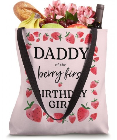 Daddy of The Berry First Birthday Girl Sweet One Strawberry Tote Bag $16.52 Totes