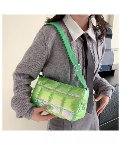 nter Fem Tote Bag Fashion Quilted Che Unrarm Bag Simple Casl Nylon Ele t Portable for Wed Vation Green $8.56 Shoulder Bags