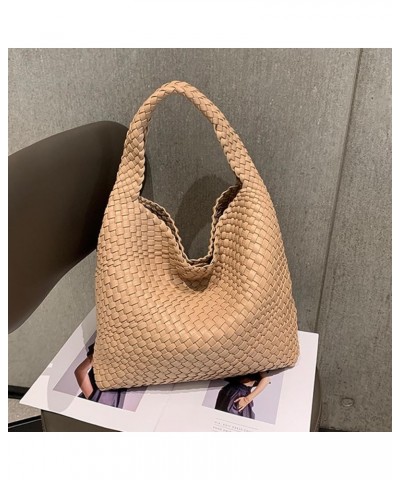 Woven Bag for Women, Vegan Leather Handbag Summer Beach Bag and Purse Retro Handmade Travel Shoulder Bag Ae-apricot $24.90 Ho...