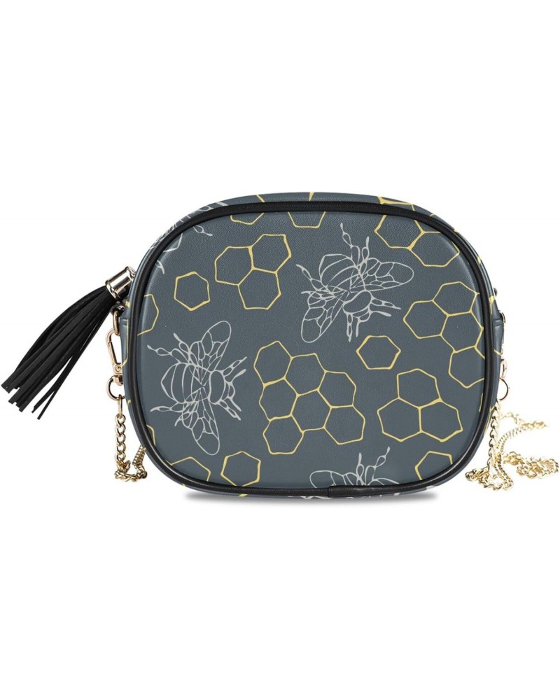 Women's Bees Golden Hive Crossbody Bag Fashion Purses Bag Cross Body Bag Shoulder Handbag with Adjustable Chain Strap $11.28 ...