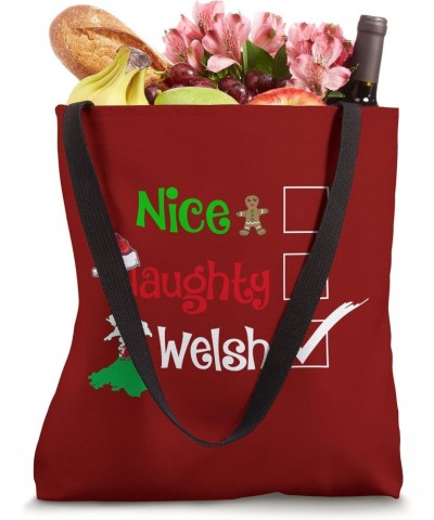 Nice Naughty Welsh Matching Christmas Pyjama - Art on Back Tote Bag $10.75 Totes