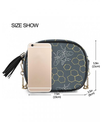 Women's Bees Golden Hive Crossbody Bag Fashion Purses Bag Cross Body Bag Shoulder Handbag with Adjustable Chain Strap $11.28 ...