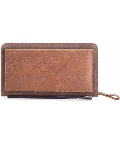 Wallet Men's Long Wallet Waterproof Genuine Leather Wallet Card Bag Head Layer Cowhide Coin Purse (Color : Coffee) Brown $33....