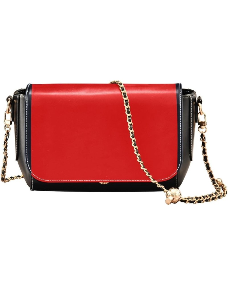 Pale Goldenrod Women Crossbody Bags Ladies Shoulder Purses with Chain Strap Soft Leather Handbags Strong Red $19.37 Shoulder ...