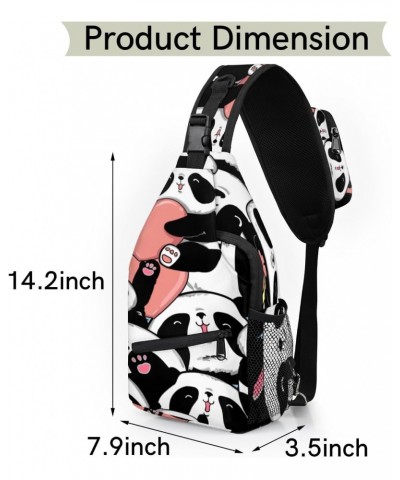 Panda Gift Sling Bag Adjustable Sling Backpack Crossbody Shoulder Backpack Anti-theft Rope Chest Shoulder Daypack for Travel ...