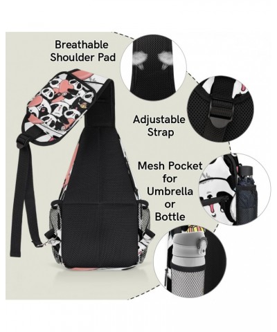 Panda Gift Sling Bag Adjustable Sling Backpack Crossbody Shoulder Backpack Anti-theft Rope Chest Shoulder Daypack for Travel ...