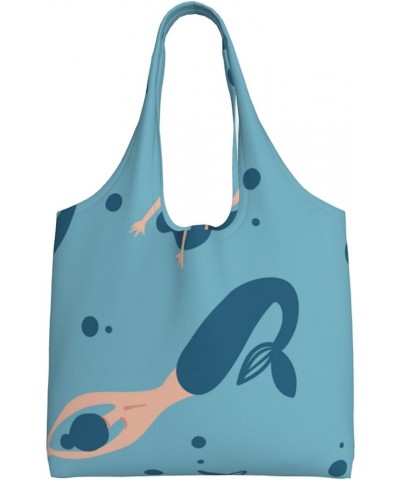 Mermaids Single Shoulder Commuter Canvas Tote Bags For Women And Men Mermaids 30 $12.97 Totes