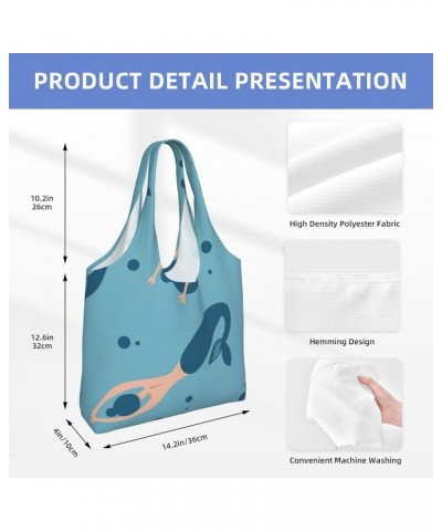 Mermaids Single Shoulder Commuter Canvas Tote Bags For Women And Men Mermaids 30 $12.97 Totes