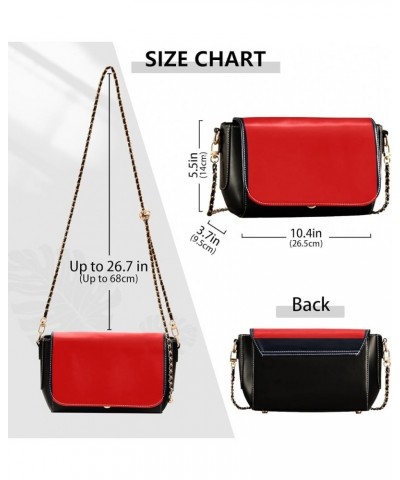 Pale Goldenrod Women Crossbody Bags Ladies Shoulder Purses with Chain Strap Soft Leather Handbags Strong Red $19.37 Shoulder ...