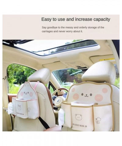 Lucky Bear Car Back Seat Organizer Storage Sweet Bunny Car Trash Can Car Tissue Holder Waterproof Bucket Anti-Kick Pad Car Ha...