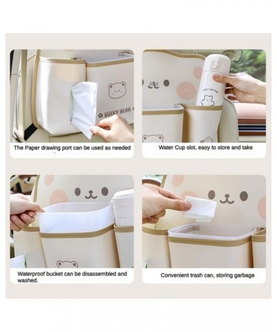 Lucky Bear Car Back Seat Organizer Storage Sweet Bunny Car Trash Can Car Tissue Holder Waterproof Bucket Anti-Kick Pad Car Ha...