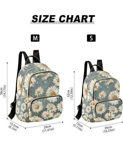 Quilted Backpack Purse Daisy Flowers Daypack Travel Backpack Travel Backpack with Luggage Strap Daisy Flowers Medium $19.59 B...